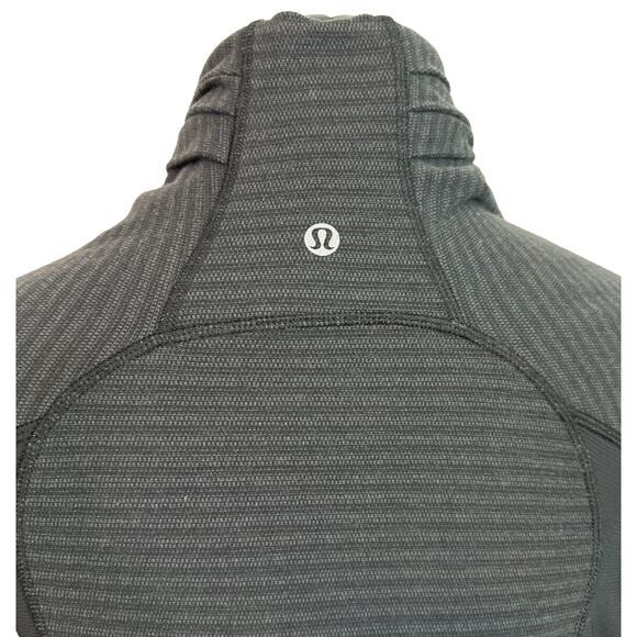 Lululemon Bhakti Yoga Jacket Luon Pique Black Dark Slate / Black Size 6 W4F02S - Picture 5 of 13